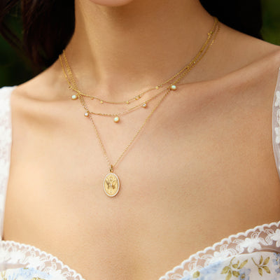 Gold Kyoto Opal Station Necklace