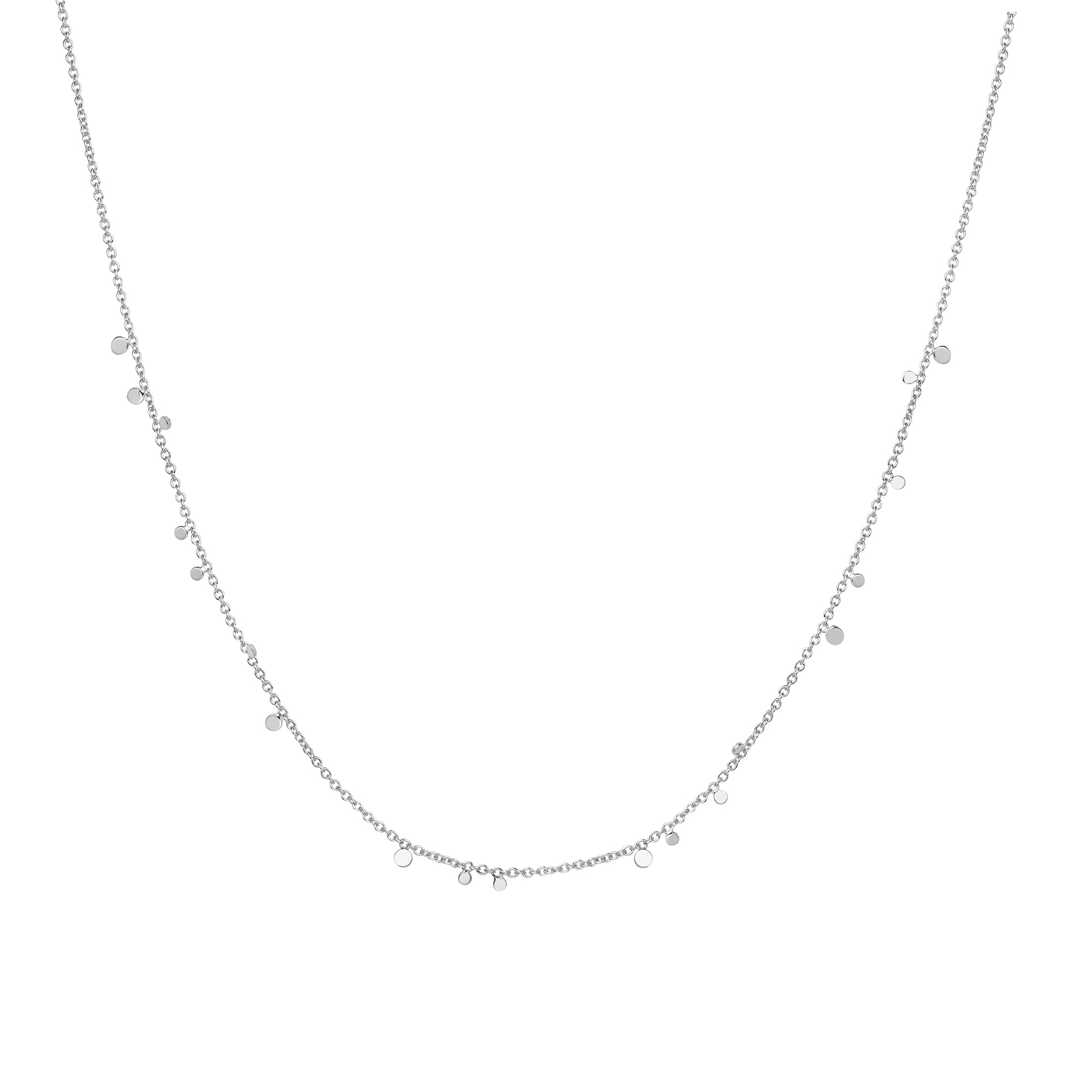 Silver Mini Disc Drop Stacking Necklace