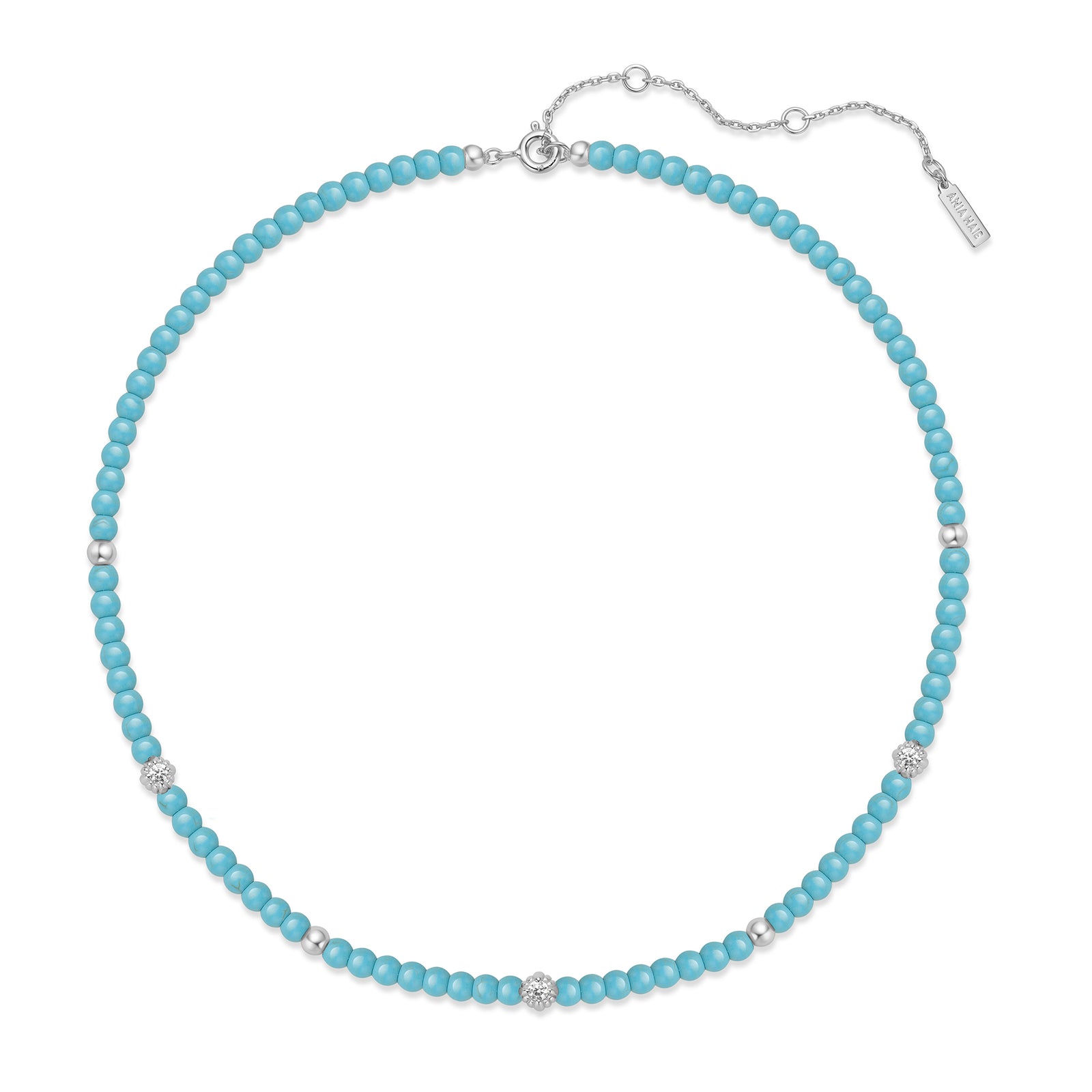 Silver Lab Created Turquoise Necklace