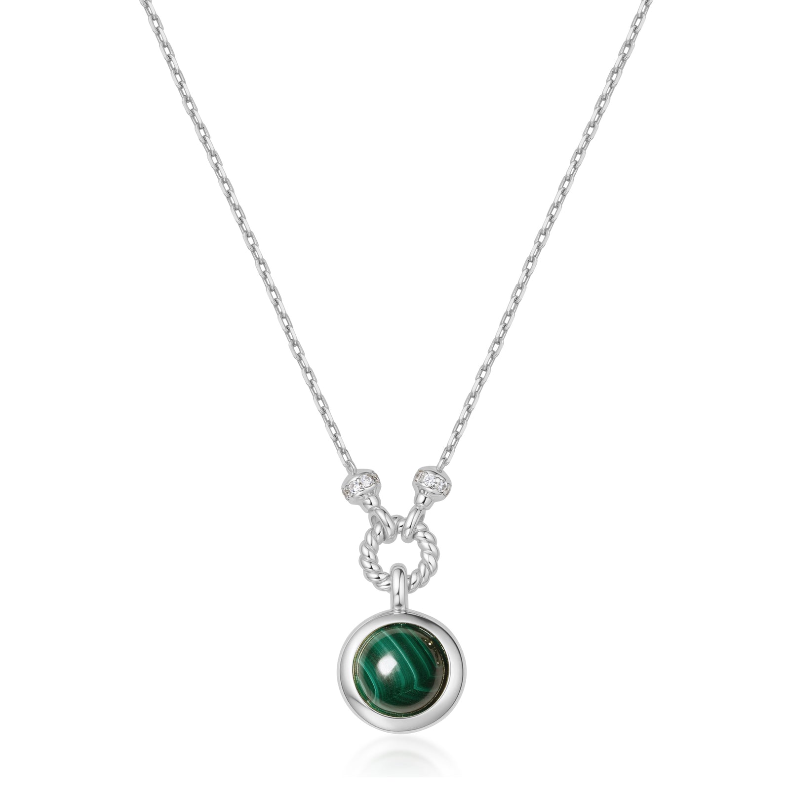 Silver Malachite Reversible Vacation Necklace