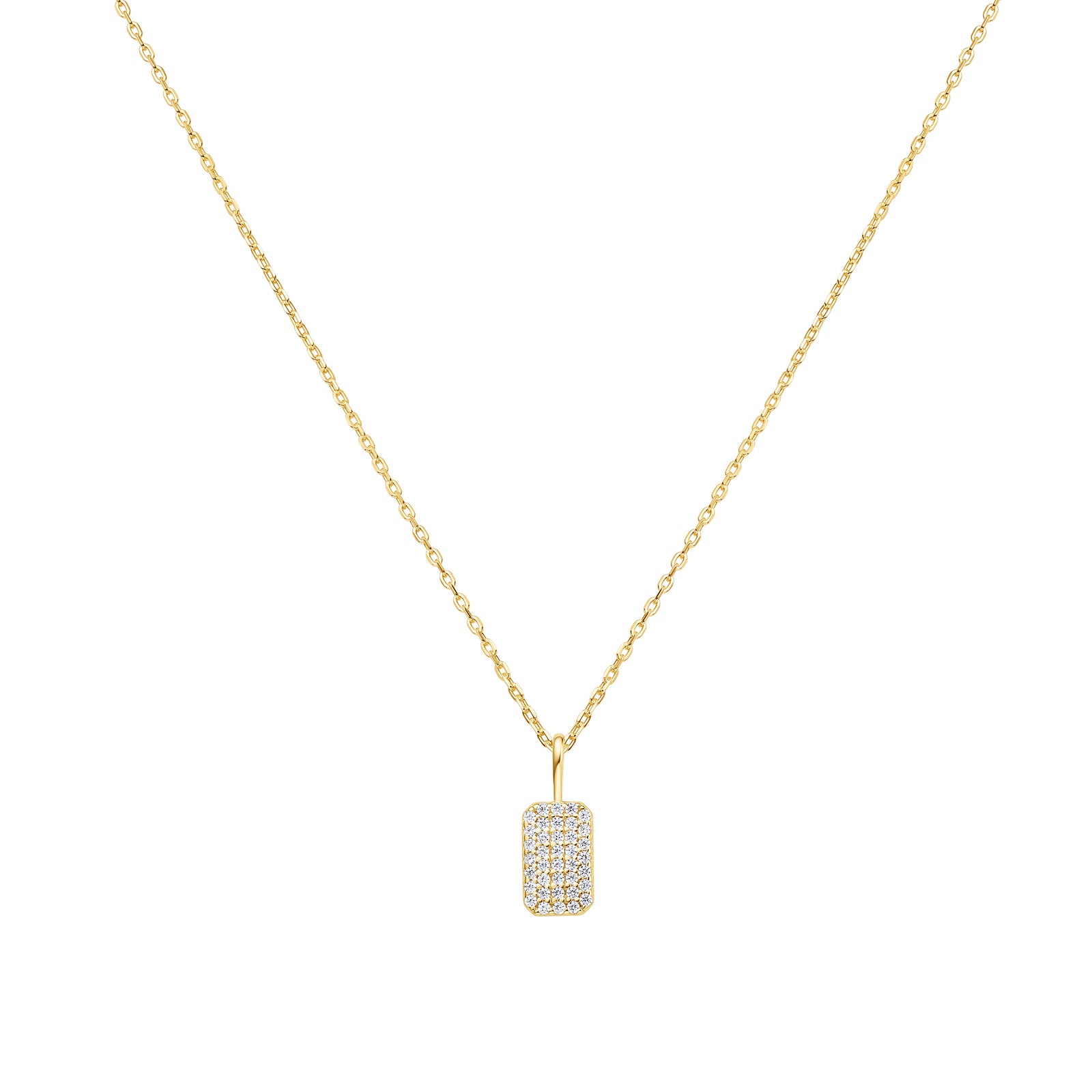 Gold Pavé Pendant Necklace