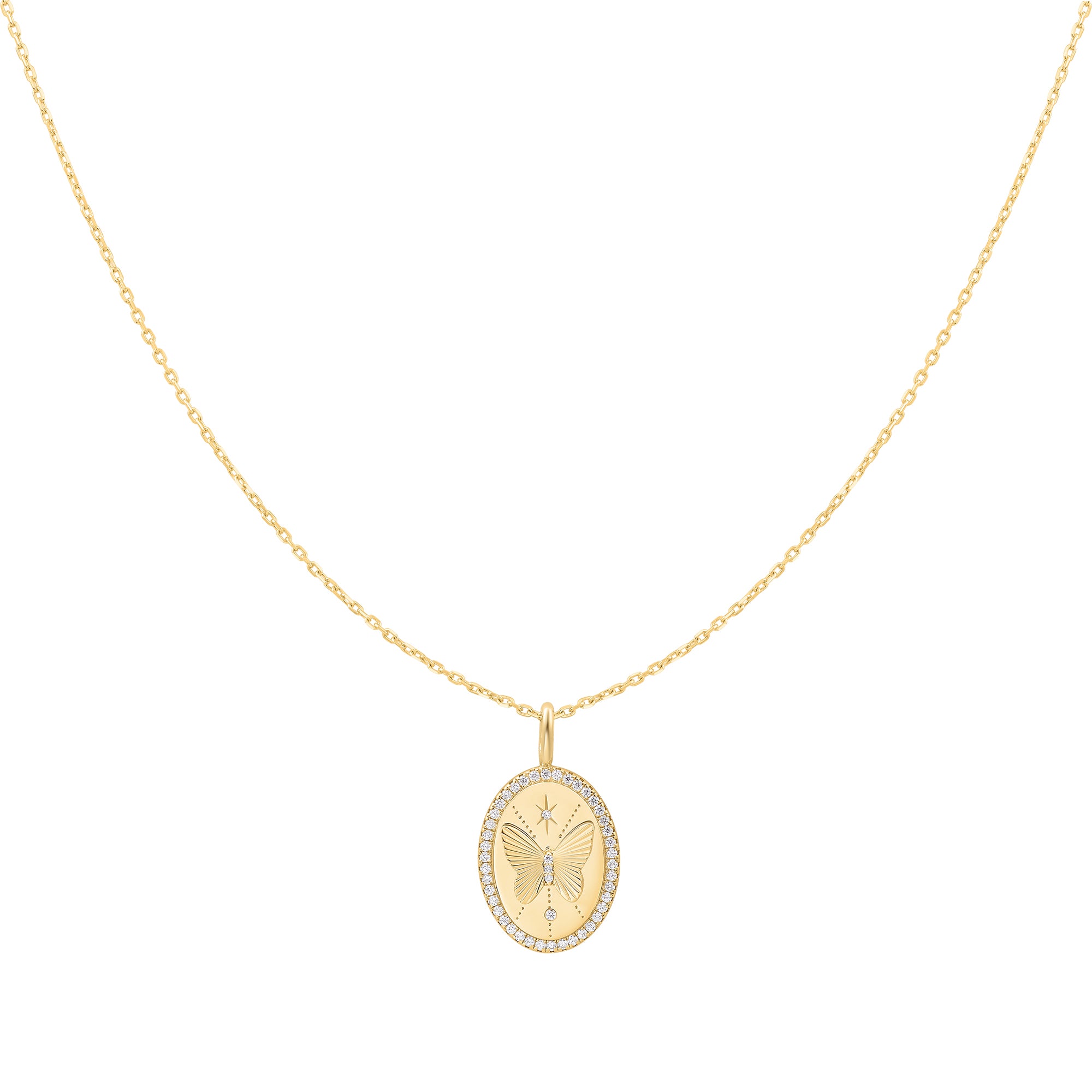 Gold Butterfly Pendant Necklace