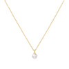 Gold Shell Pearl Drop Pendant Necklace