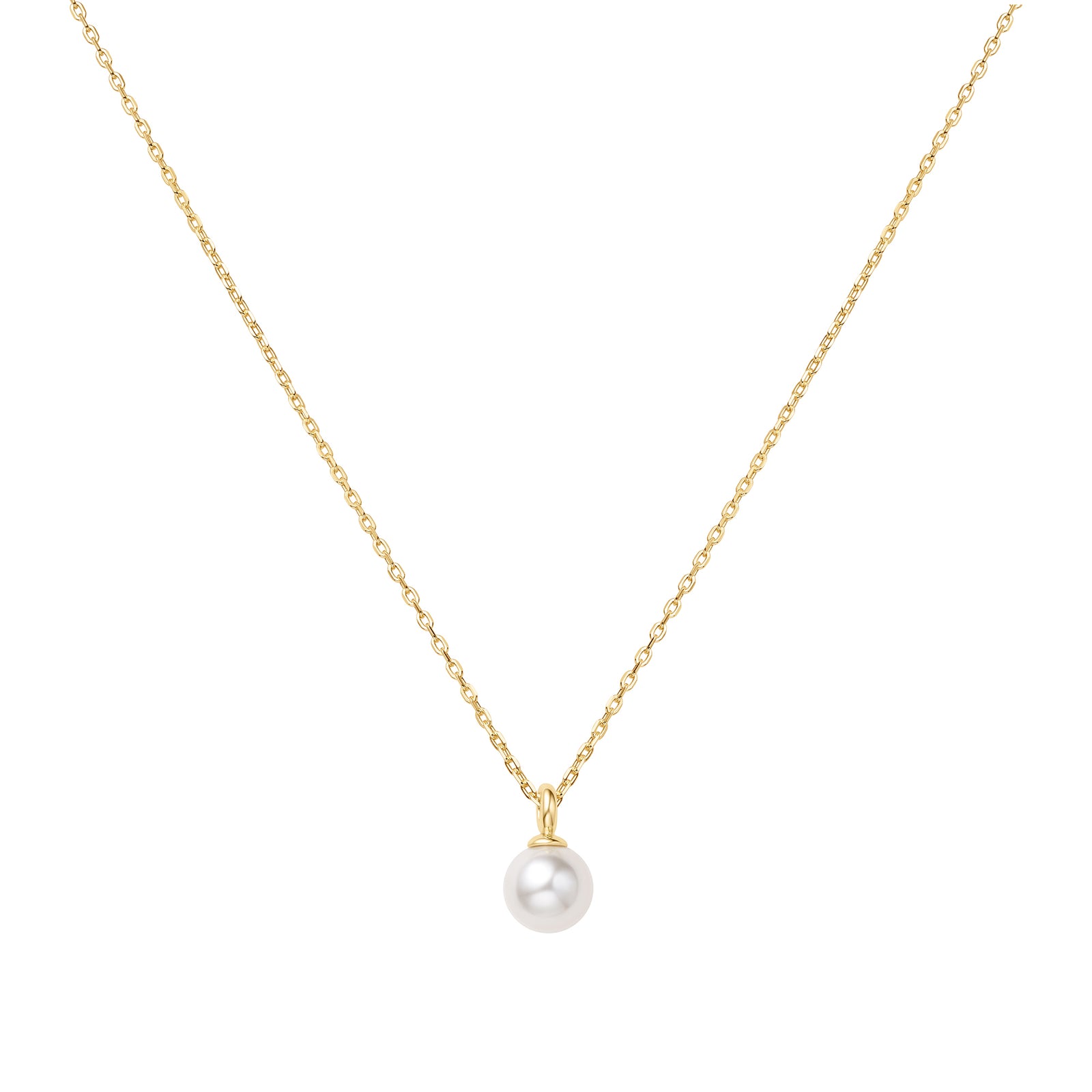 Gold Shell Pearl Drop Pendant Necklace
