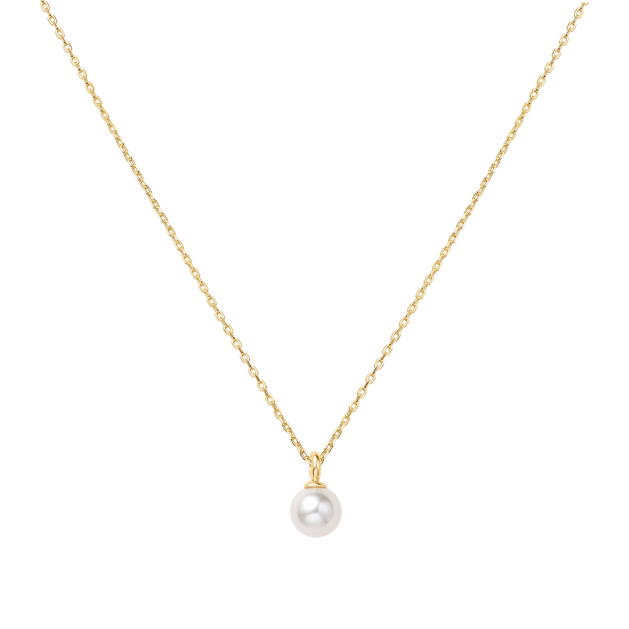 Gold Shell Pearl Drop Pendant Necklace