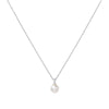 Silver Shell Pearl Drop Pendant Necklace