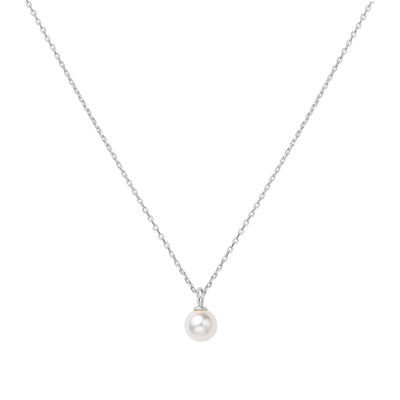 Silver Shell Pearl Drop Pendant Necklace