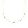 Gold Eight-Pointed Star Cubic Zirconia Station Necklace