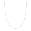 Silver Shell Pearl Station Chain Necklace