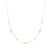 Gold Sparkling Bezel Cubic Zirconia Station Necklace