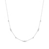 Silver Sparkling Bezel Cubic Zirconia Station Necklace