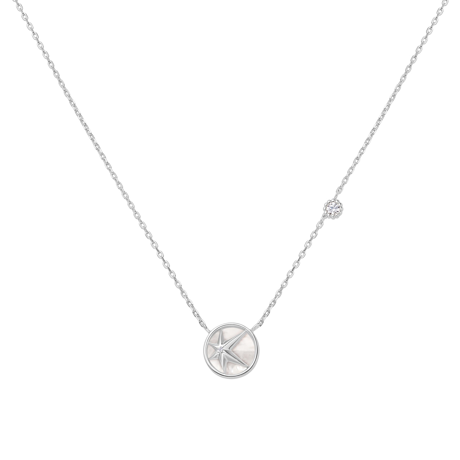Silver Starry Mother of Pearl Necklace