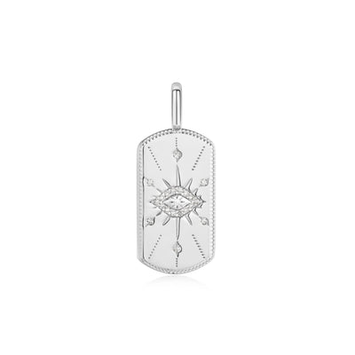 Silver Evil Eye Tag Charm