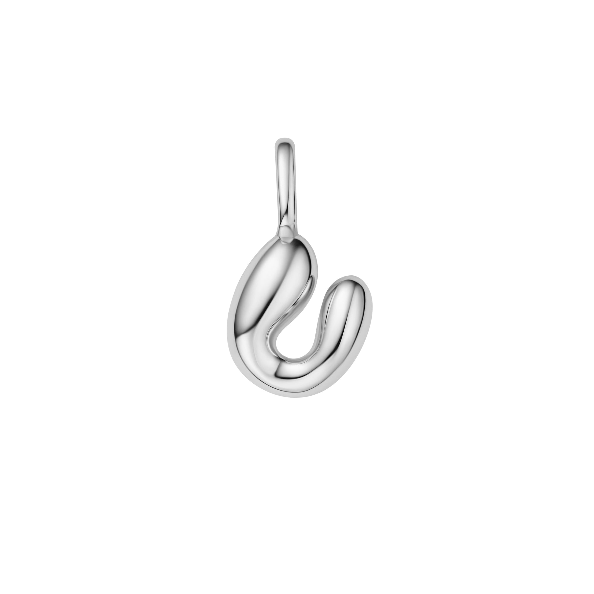 Silver U Letter Charm