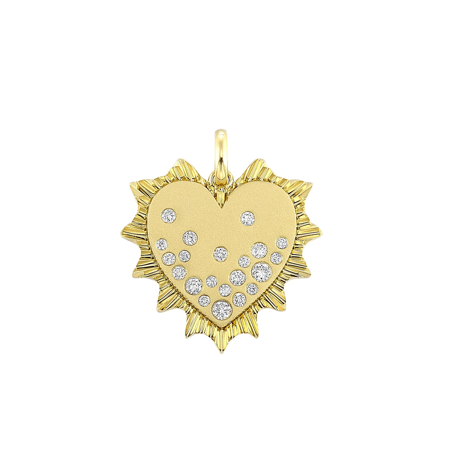 14Kt Yellow Gold Diamond 1/5Ctw Heart Charm