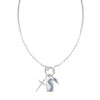Silver Ocean Wave Charm Necklace