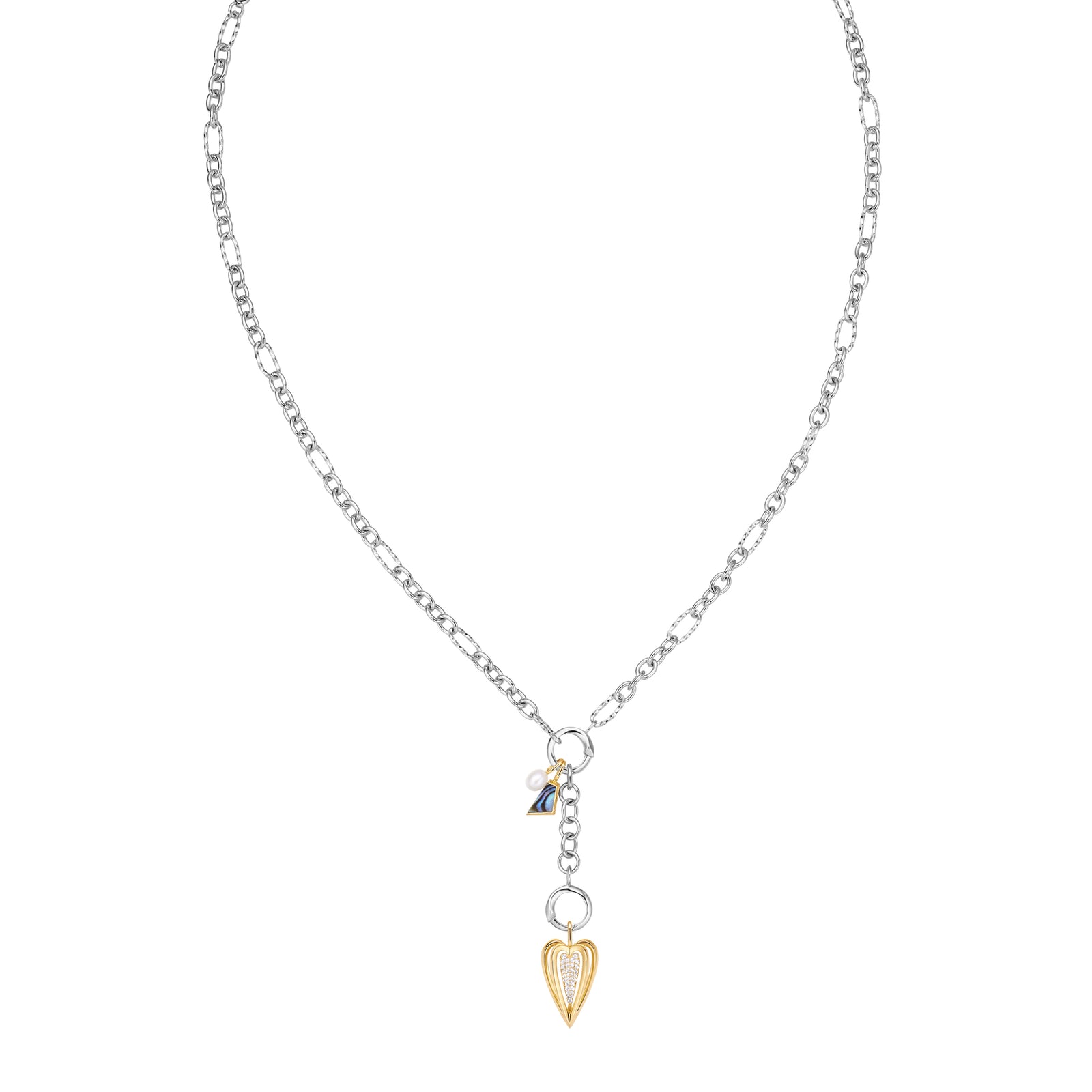 Silver Heartbeat Charm Necklace