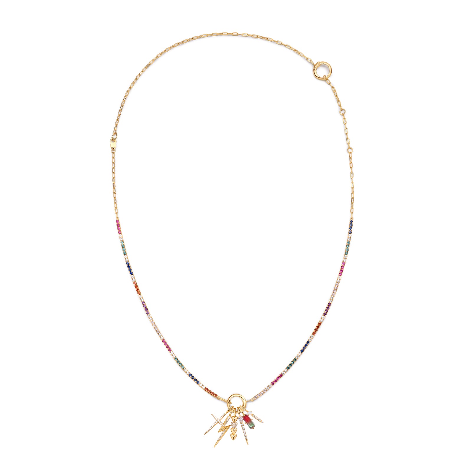Gold Rainbow Glow Charm Extender Necklace