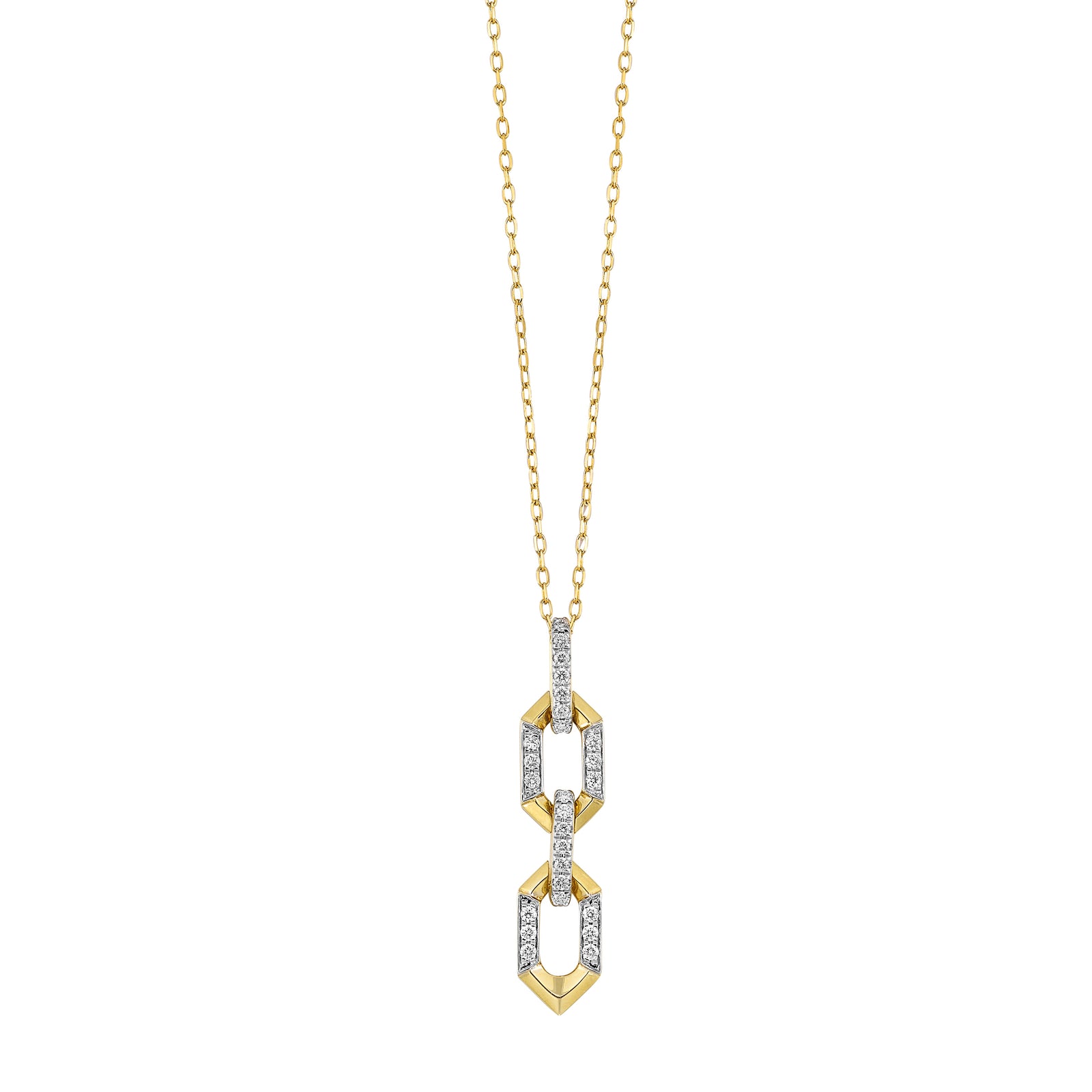 14K Yellow Gold Diamond Drop Pendant