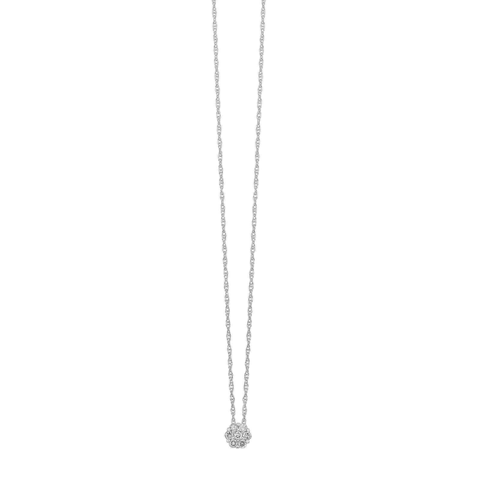 14Kt White Gold Diamond 1/10Ctw Pendant