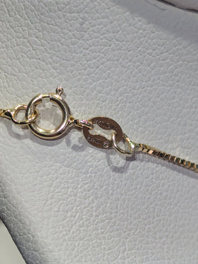 14k Yellow Gold Box Chain: 16" x 0.7mm