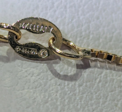 14k Yellow Gold Box Chain: 16" x 0.7mm