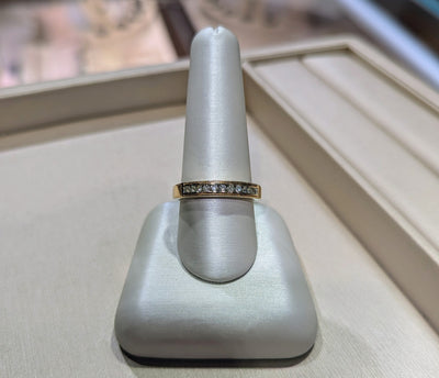 14k Yellow Gold Wedding Band with Channel Set Diamonds