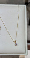 14k Dainty Yellow Gold Chain with .25 CTW Round Diamond Pendant