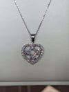 10k White Gold chain with Diamond Heart Pendant