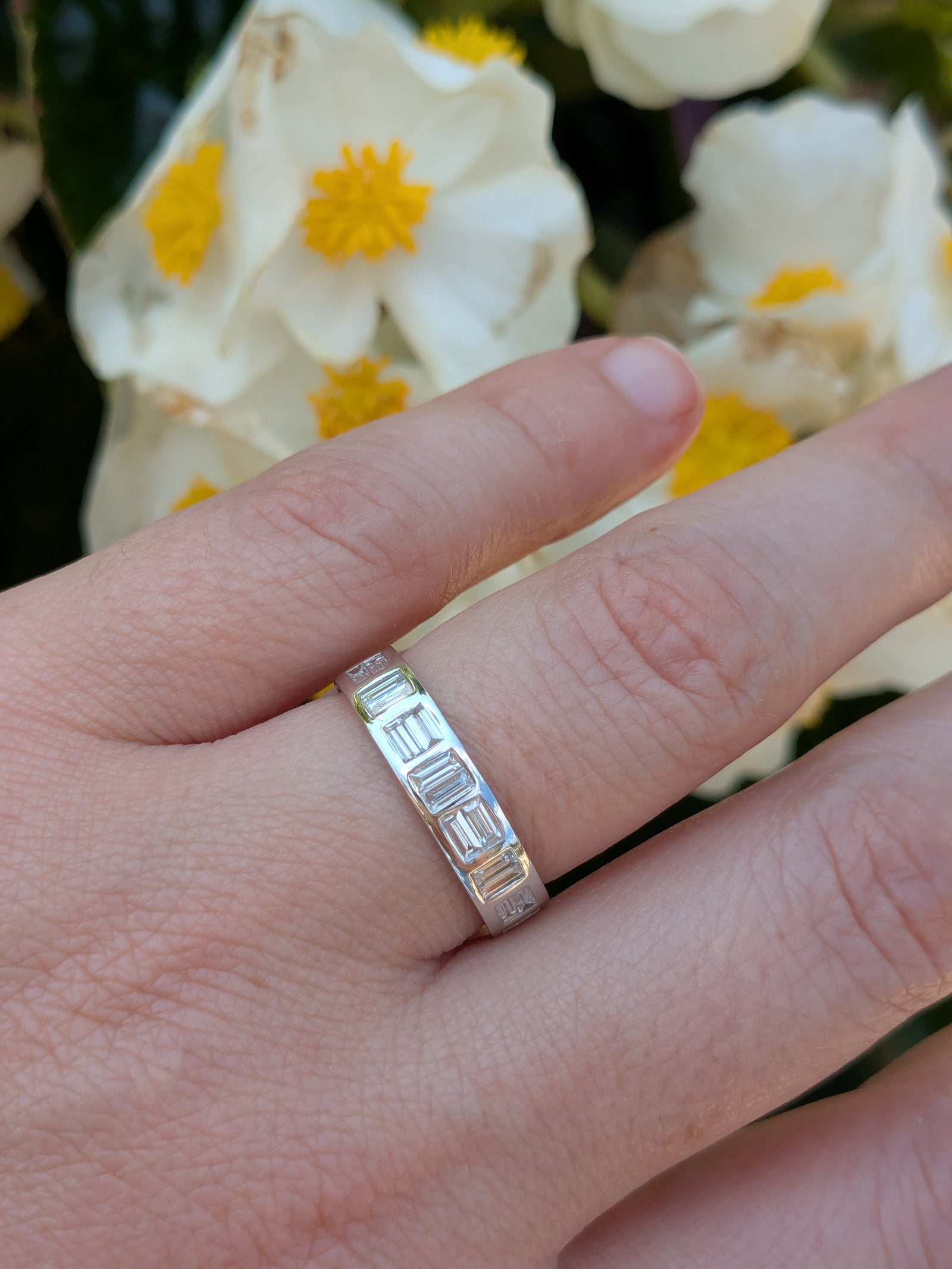 Modern Baguette Diamond Band