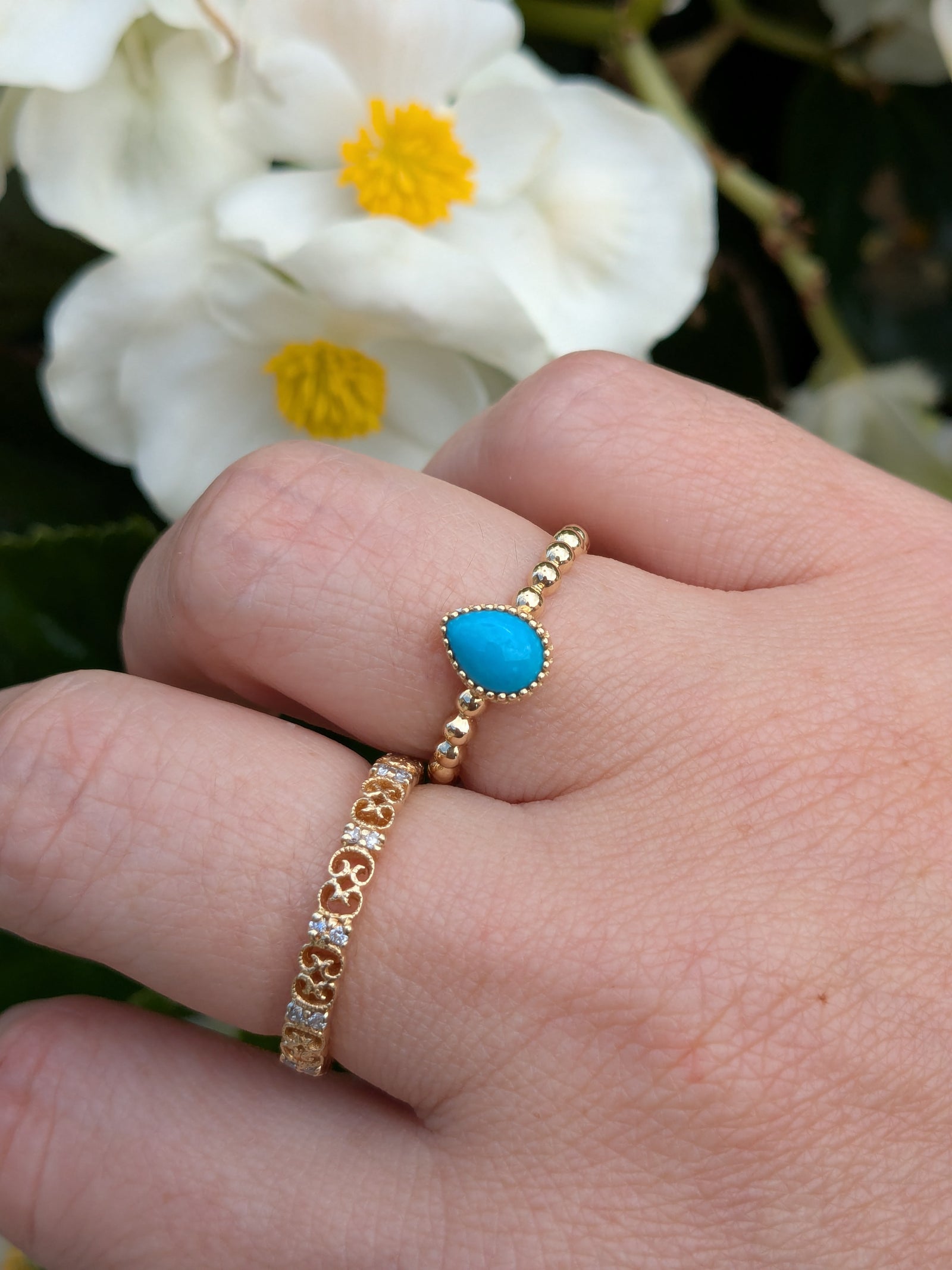 Beaded Turquoise Ring