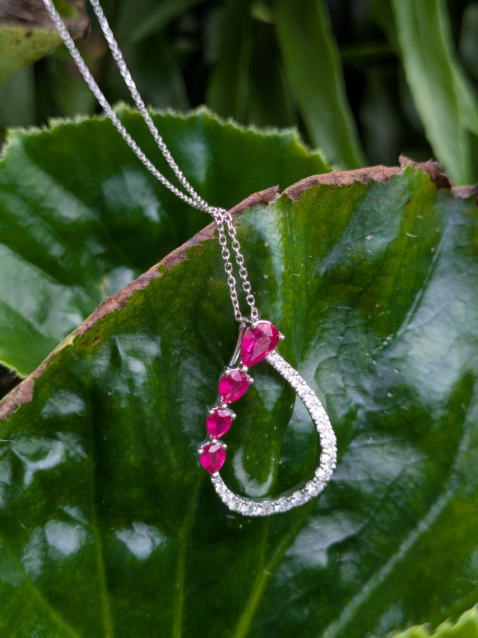 Ruby Tear Drop Pendant