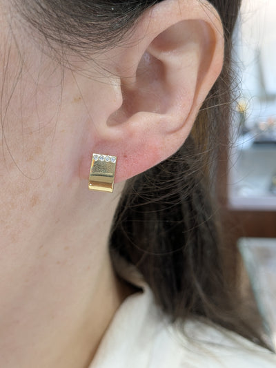 Wide J Hoop Earrings