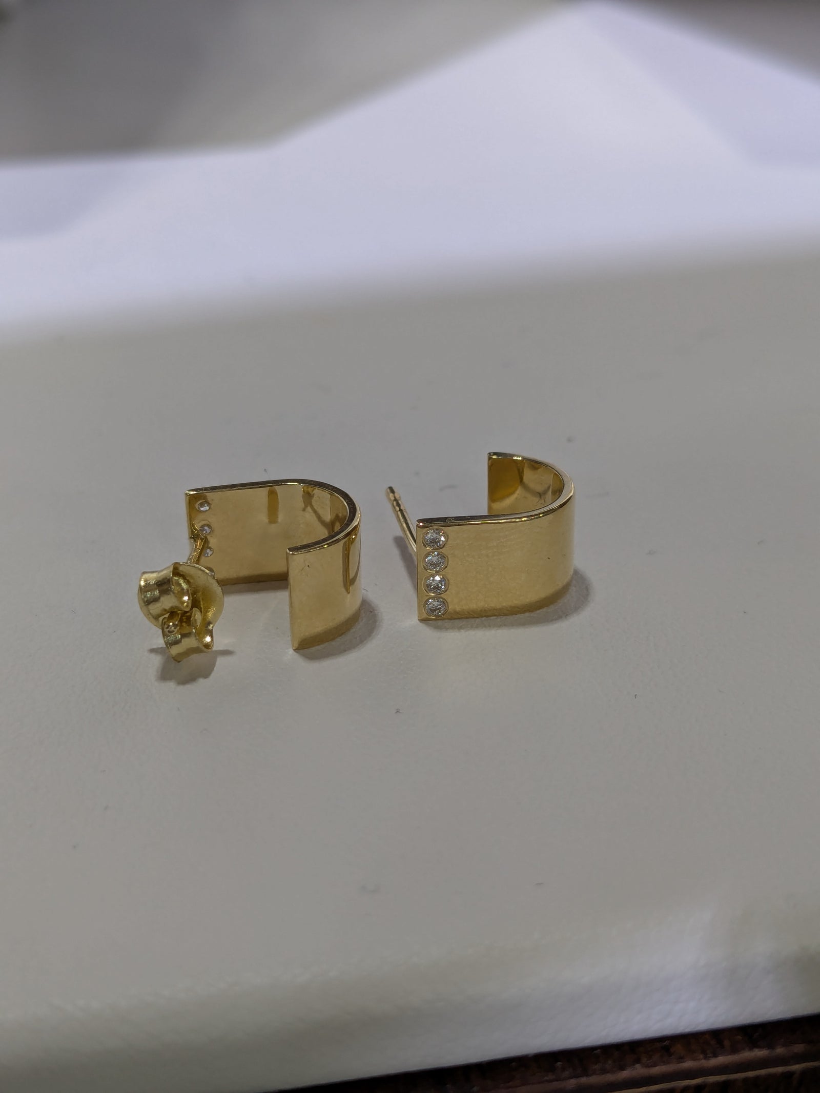 Wide J Hoop Earrings