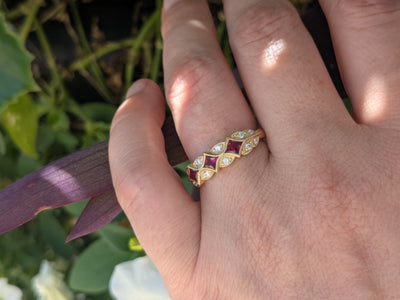 Vintage Flair Ruby & Diamond Ring