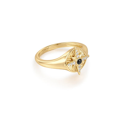 Gold Star Signet Ring