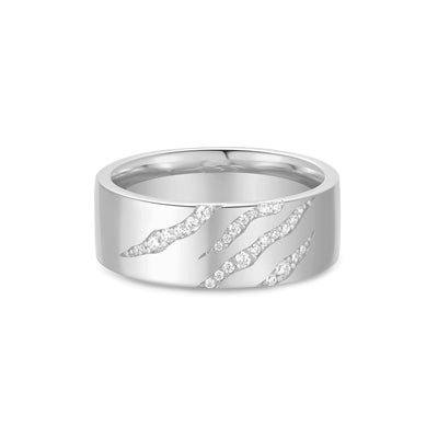 Silver Tiger Stripe Band