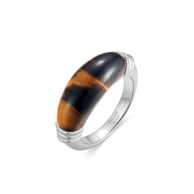 Silver Tiger Eye Statement Ring