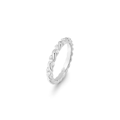 Silver Sparkle Twisted Ring