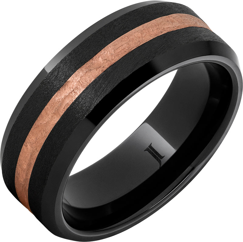 Black Diamond Ceramic™ Ring with 14k Rose Gold Inlay