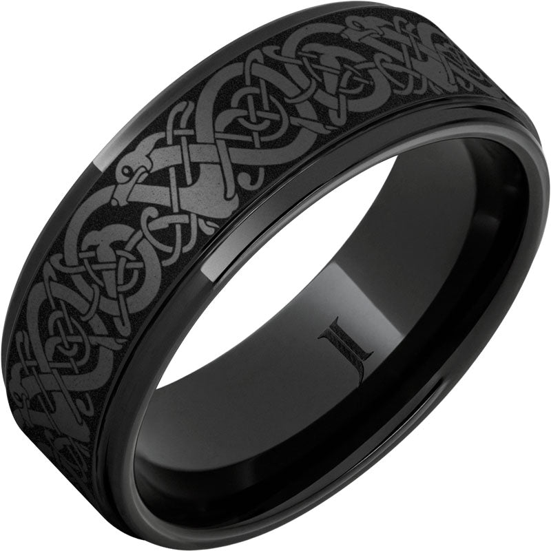 The Viking – Black Diamond Ceramic™ Engraved Ring