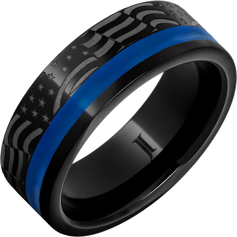 Old Glory - Enamel Inlay Black Diamond Ceramic™ Ring