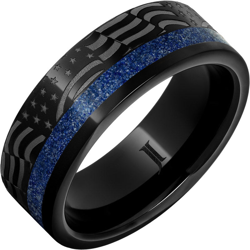 Old Glory - Lapis Inlay Black Diamond Ceramic™ Ring