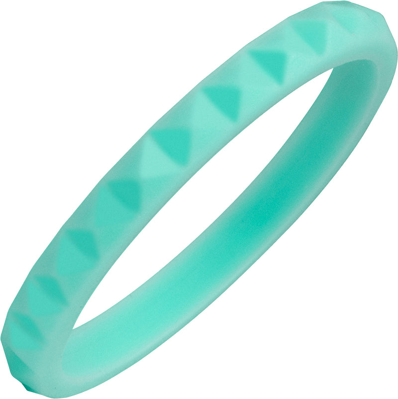 TrūBand™ Silicone Diamond Faceted Turquoise Ring