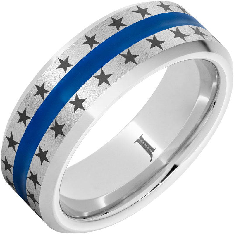 The Stars and Stripes - SeriniumÂ® Ring with Enamel Inlay