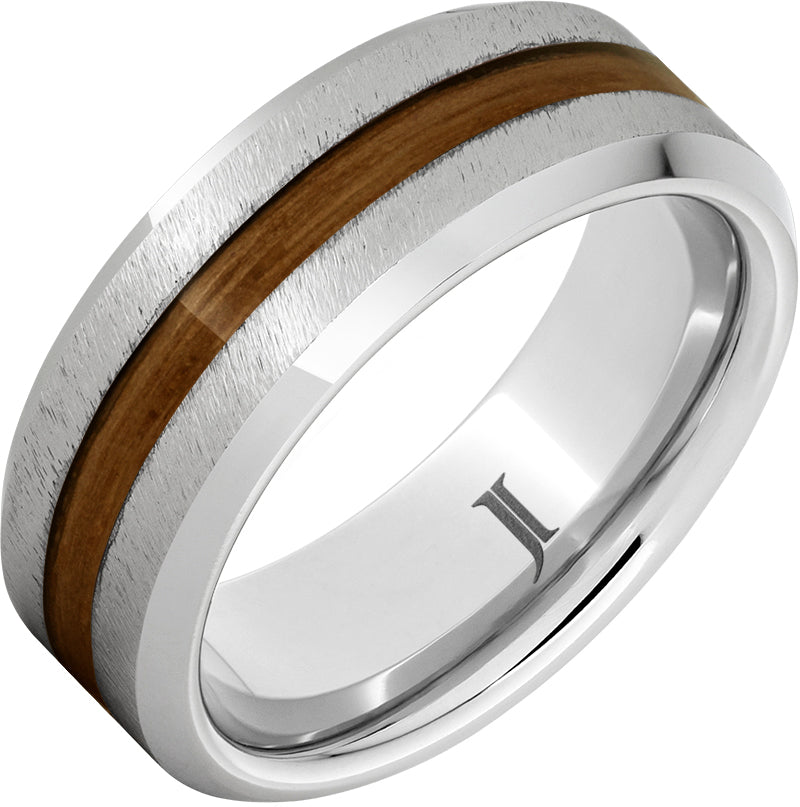 Barrel Agedâ„¢ SeriniumÂ® Ring with Rye Whiskey Wood Inlay