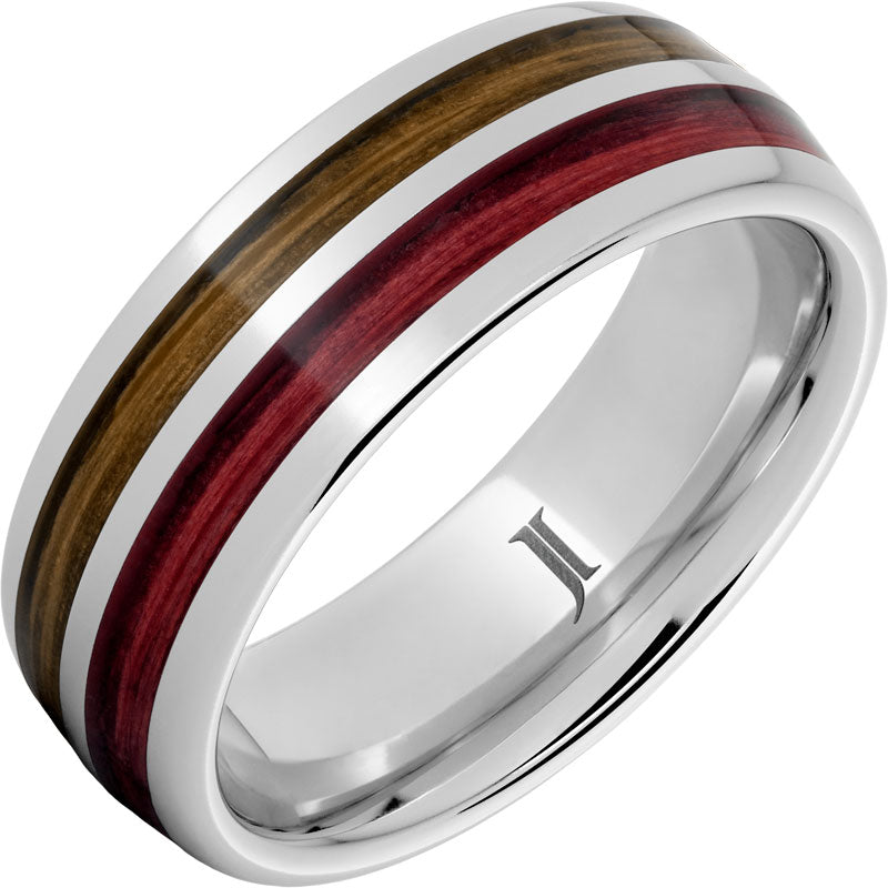 Double Barrel – Barrel Aged™ Serinium® Ring with Bourbon and Cabernet Inlays