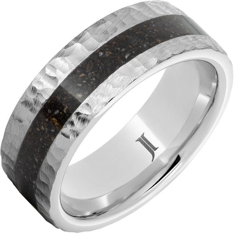 Serinium® Ring with Grey Dinosaur Bone Inlay