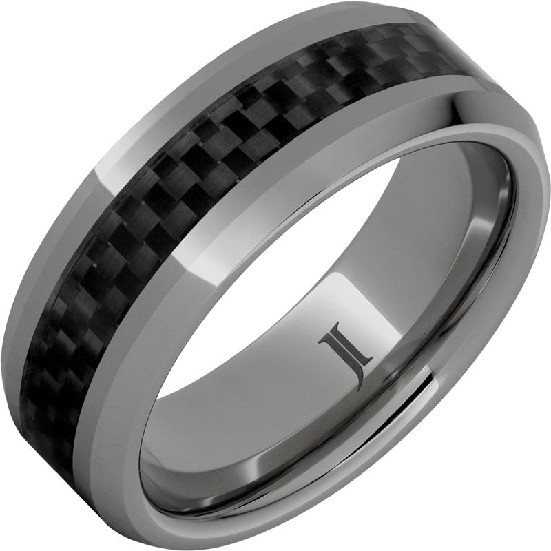 Black Ice – Rugged Tungsten™ Black Carbon Fiber Inlay Ring