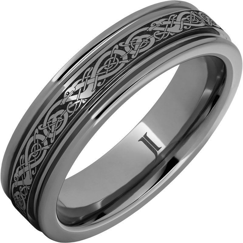 The Viking – Rugged Tungsten™ Engraved Rounded Edge Ring